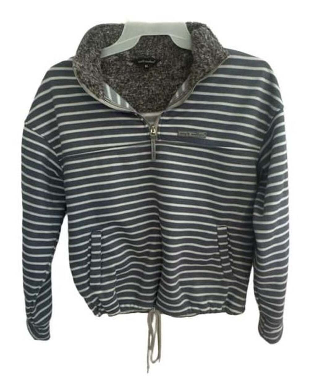 Simply Southern Striped Quarter Zip Size XL Pullover